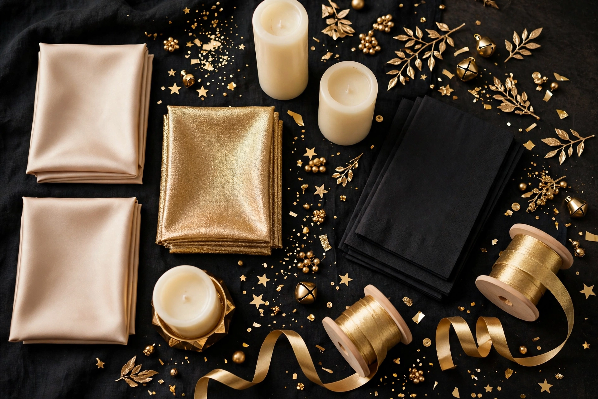 Start with a gold and champagne colour palette before buying decorations.