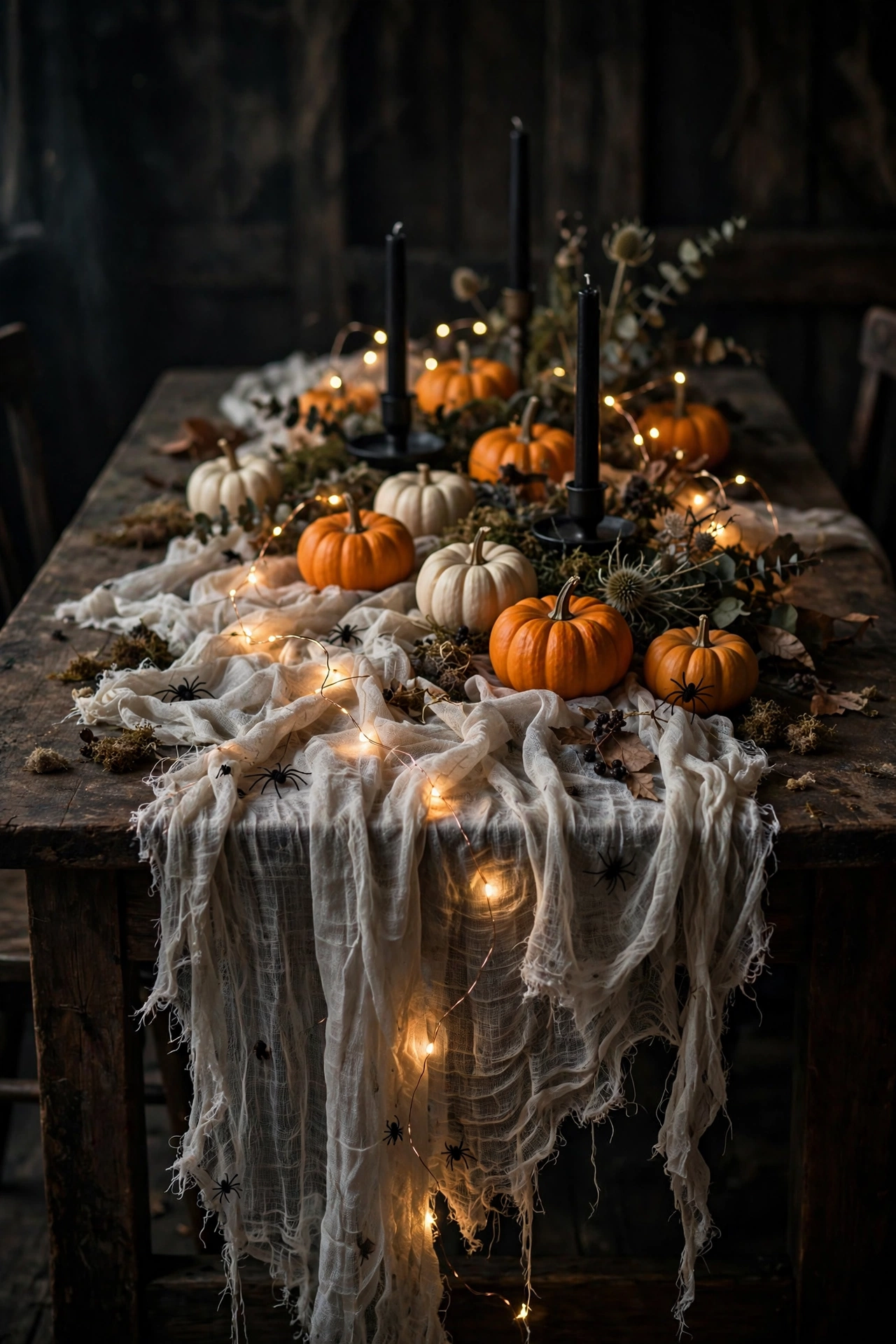 Spiderweb Cheesecloth Table Runner